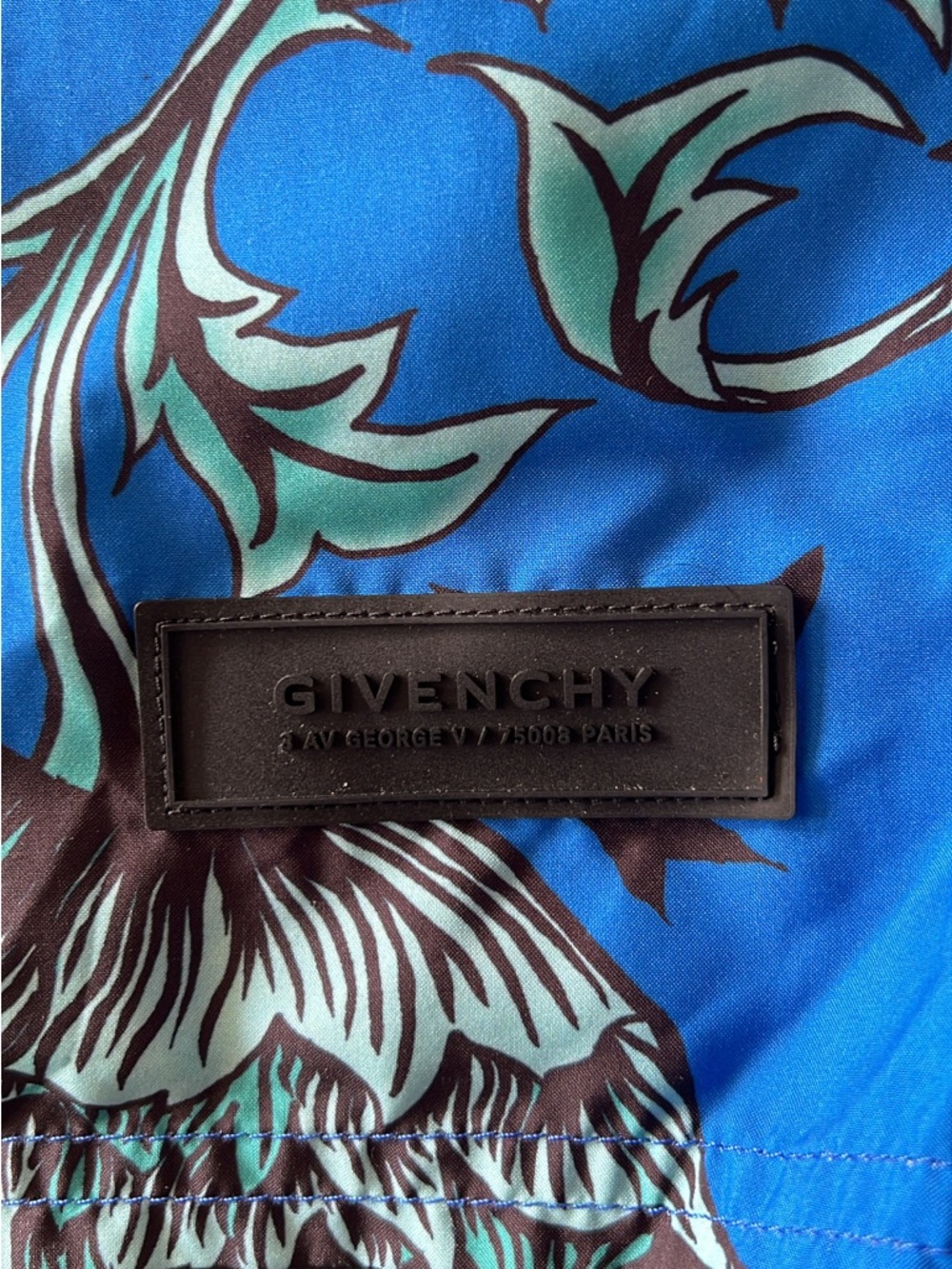 Givenchy Blue and Aqua Floral Swim Shorts